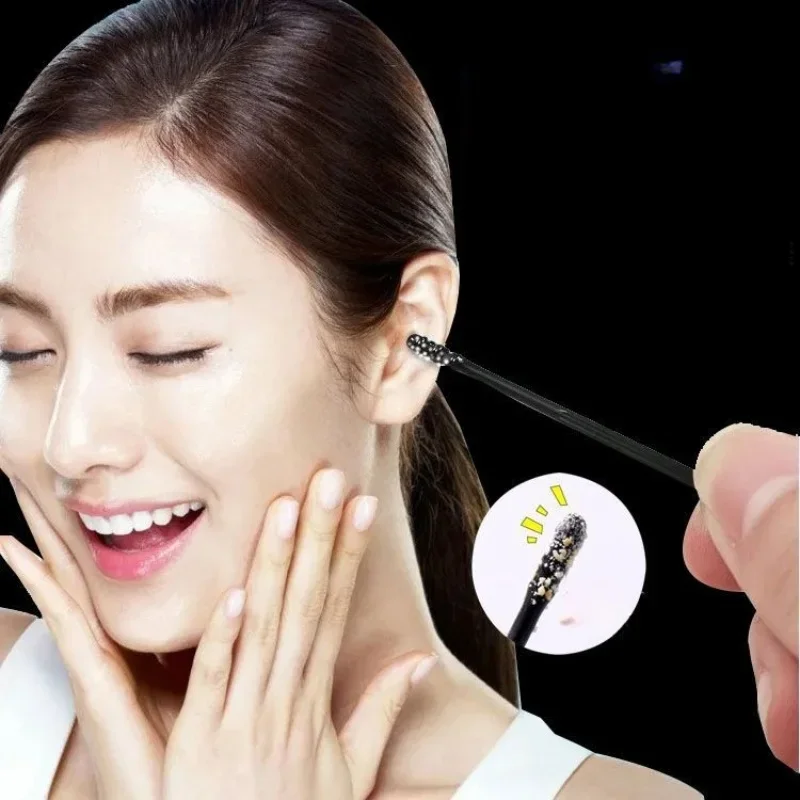 Черные пластиковые ватные тампоны для удаления ушной серы