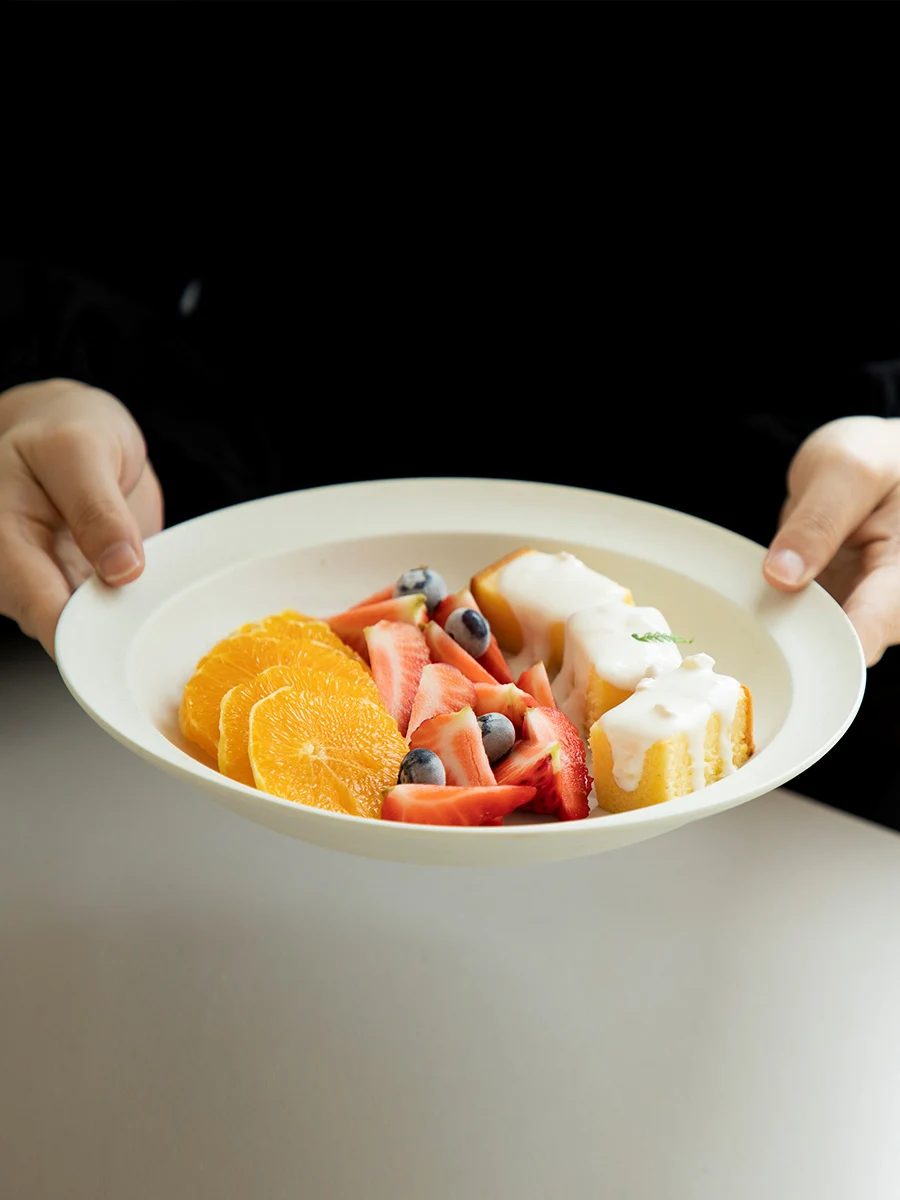 

Handmade Matte round Retro Artistic 9 Inch Breakfast Plate Chinese Home Dining Utensils SAN SPACE Cerc Di Nordic Sle P...