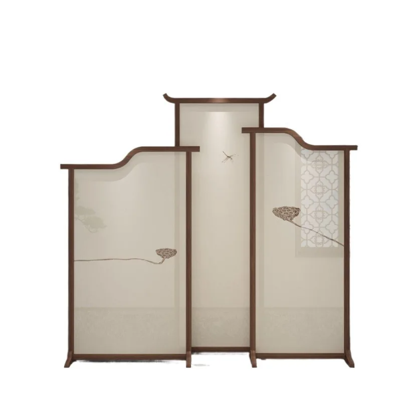 

Living room, office, hotel lobby, tea room, enter the door to block the moving solid wood wind