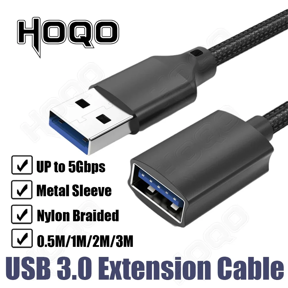 Nylon Braided USB 3 extension 0.5m 50cm Shielded USB 3.0 Extension Cable 1m 2m 3m 3 meters USB 3.0 Male to Female Extender Cord