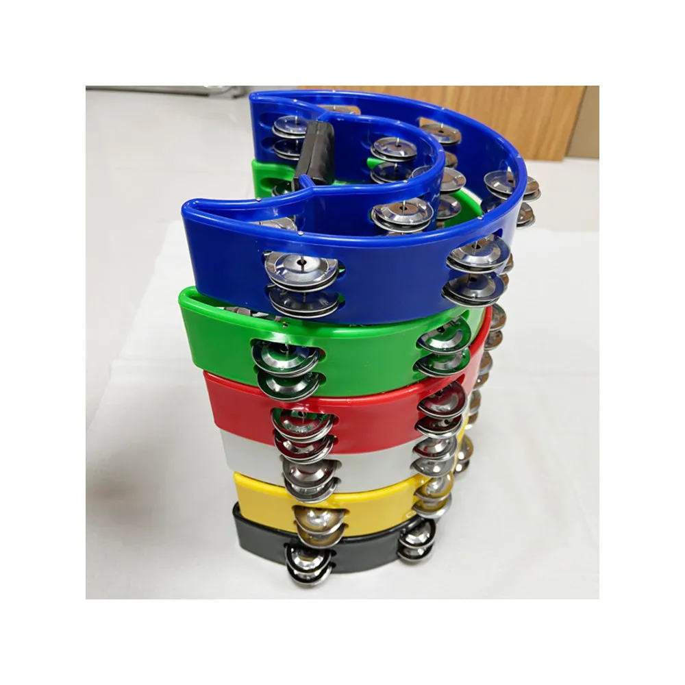 wholesale nice price children kid music toy early education colorful plastic metal tambourine