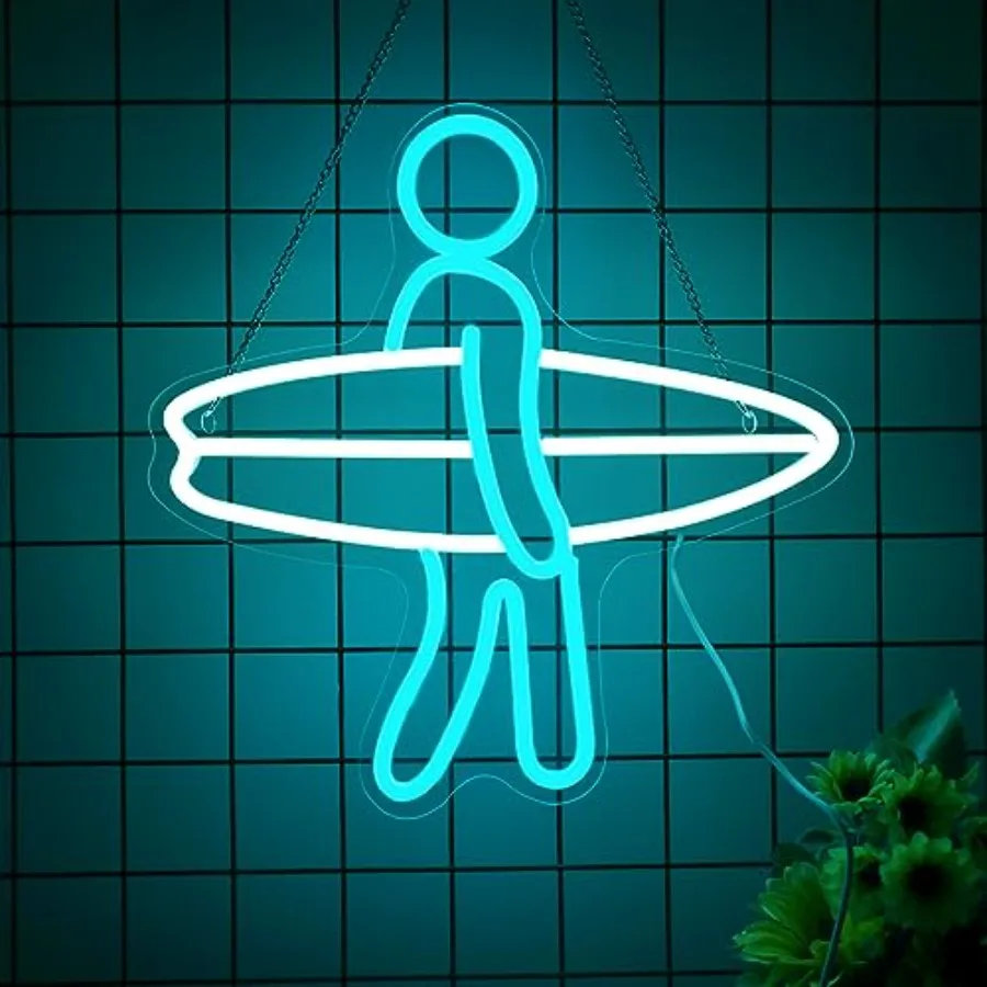 Surfboard Neon Light for Home and Gym Decor