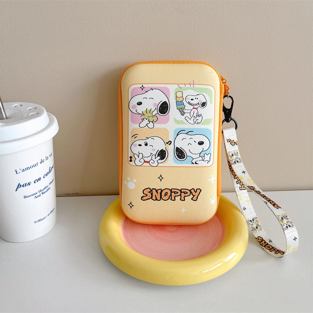 Zipper Hard Headphone Case Portable Box Earphone Storage Bag Protective USB Cable Power Bank Charger Organizer Snoopy Toy Story