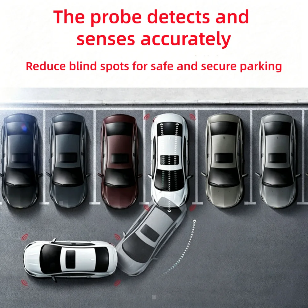 4 Probes LED Parking Sensor System Backlight Parktronic Monitor Display Kit Backup Detector Assistant