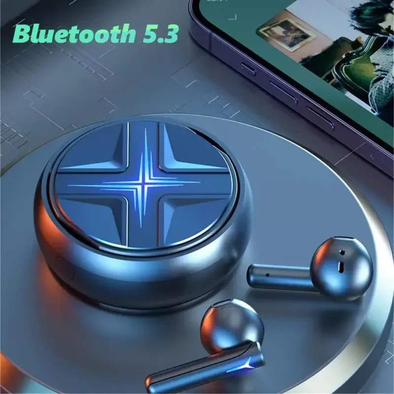 

Esports Bluetooth Headphones Star Ring Rotary Open and Close Low Latency Gaming Earphones Hi-fi Wireless Earbuds with Microphone