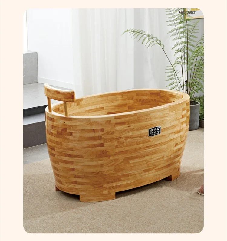 X-S 04Adult Wooden Bath Bucket Bathtub Thickened Bath Barrel Heating Bath Wooden Bucket Household Bidet HG