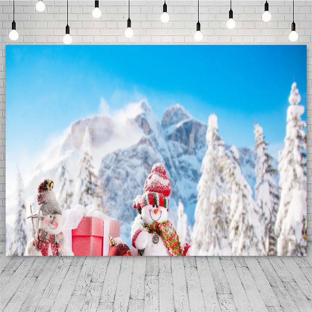 

Christmas Photo Background Snowflake Winter Photography Backdrops Snowman New Year Eve Xmas Party Banner Decoration Family