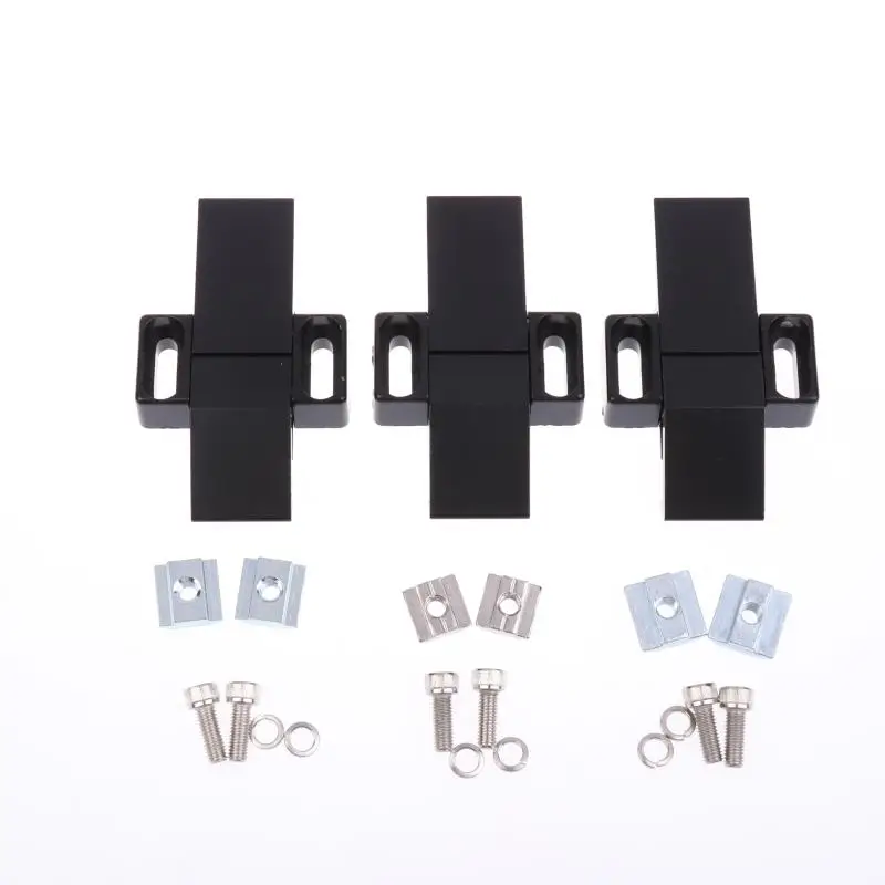 อลูมิเนียมสีดําประตู Hasp ล็อคกรอบยึดชิ้นส่วนเหมาะสําหรับ 3030 4040 4545 มาตรฐานยุโรปโปรไฟล์อลูมิเนียม