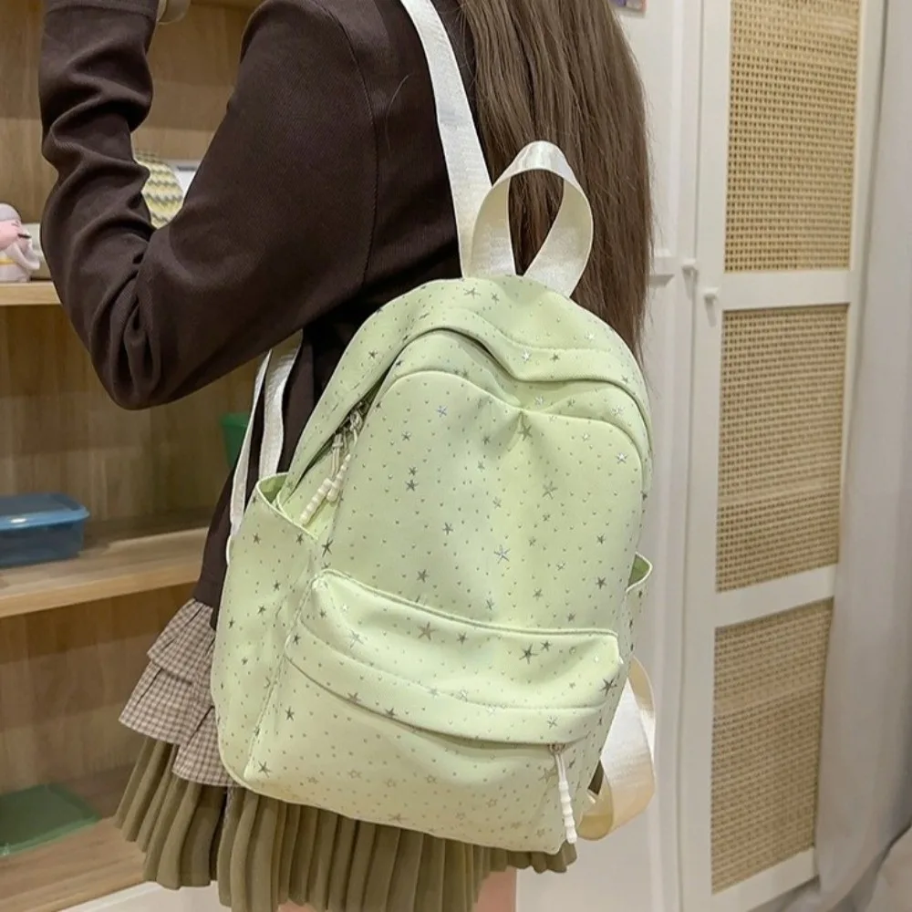 Laptop Bag Print Star Backpack Large Capacity College Style Nylon Backpack Korean Style Shoulder Bag Students School Bag Gift
