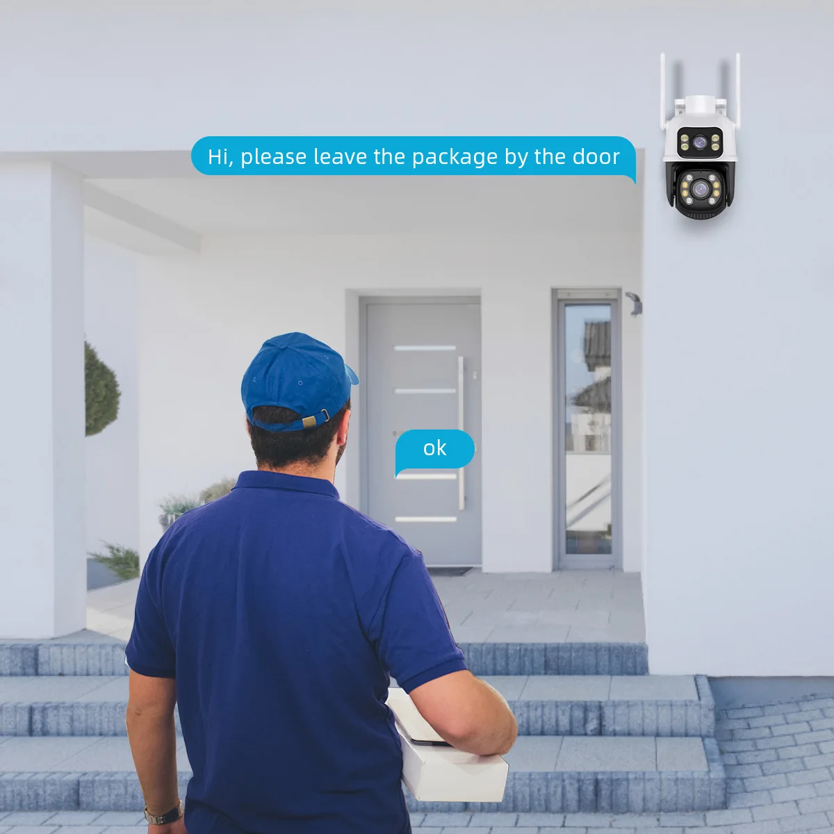 Telecamera PTZ da 8mp telecamera Wifi da 2.4GHZ Dual Lens Dual Screen Ai Human Detect Auto Tracking telecamera di sorveglianza esterna Wireless iCSee