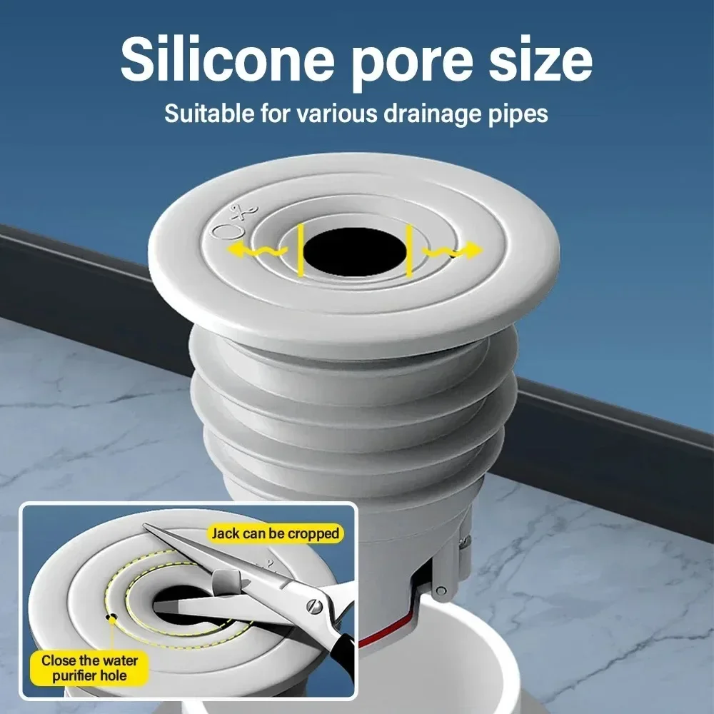 Trap Bathroom Accessories Sealing Drains Siphon Drain Sewer Dish Sink Plug Pipe Drainer Silicone Kitchen Bathtub Home Fixture