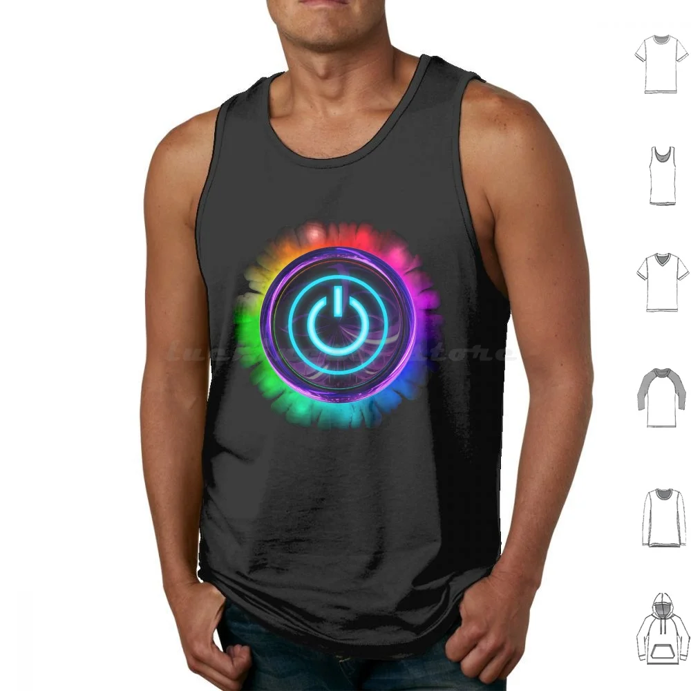 Power On Tank Tops Chaleco Sin Mangas Videojuegos Videojuegos Juegos Ps4 Gaming Gamer Consola Controlador Pc Ps3 One Game
