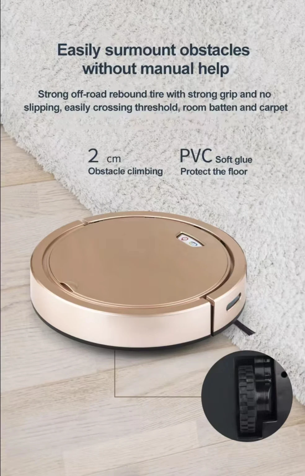 2024年最新トレンド 自動帰還充電式スマートロボット掃除機 家庭用 ゴールドとブルー