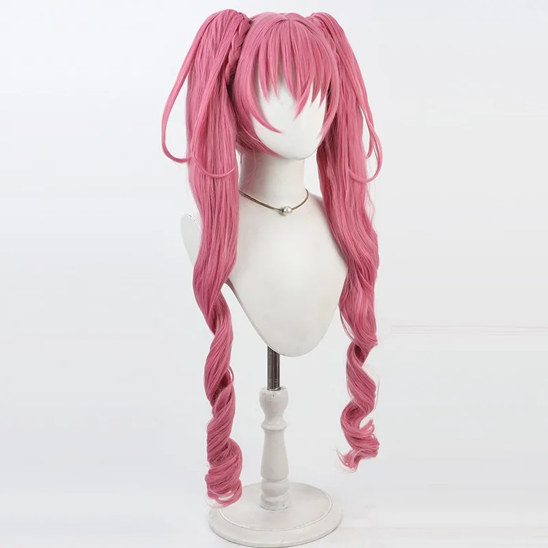 Jogo hojo hibiki cosplay peruca hojo hibiki fúcsia duplo rabo de cavalo cosplay cabelo para comicon festa adulto feminino masculino