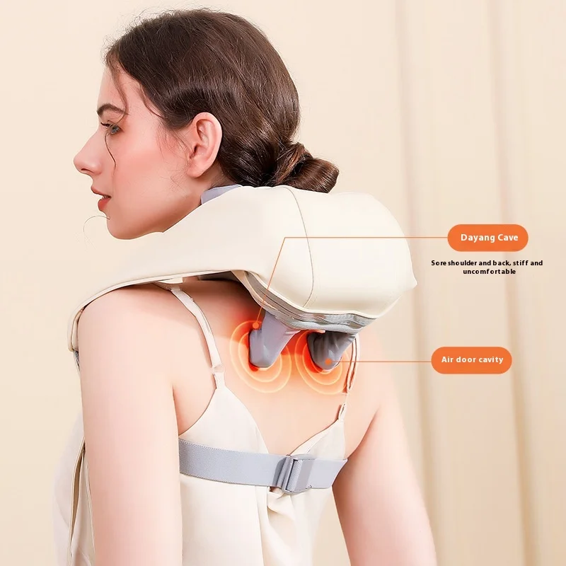 Masajeador para cuello y hombros Cervical con almohada de masaje calefactora para espalda, piernas, cintura, masaje para amasar músculos, chal