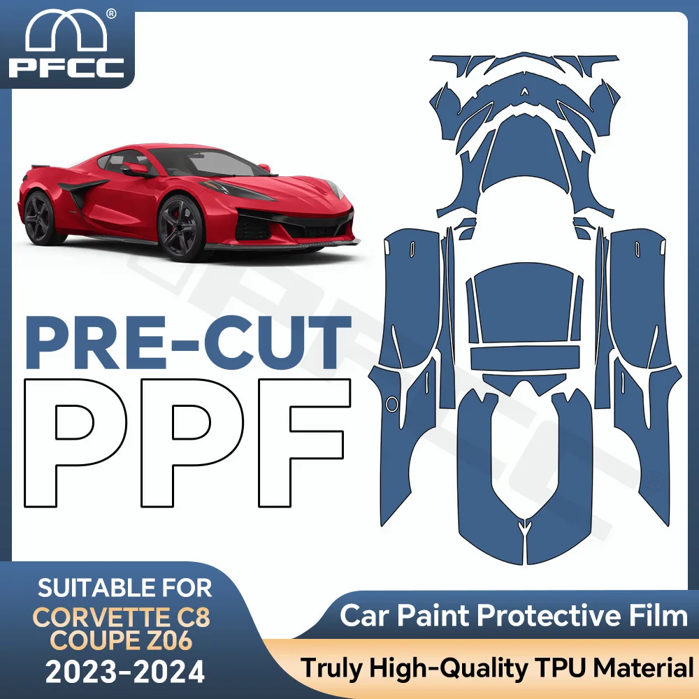 

For Chevrolet C8 Coupe Z06 2023-2024 Precut Paint Protective Film Anti Scratch Self Healing Clear TPU PPF Car Wrap Accessories
