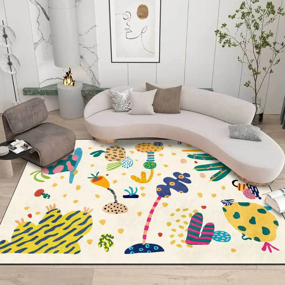 

Cute Cartoon Carpets And Rugs for Bedroom,Living Room,Kids,3D Cactus Print Rug,Large Kitchen,Bathroom,Floor Mats,Home Decoration