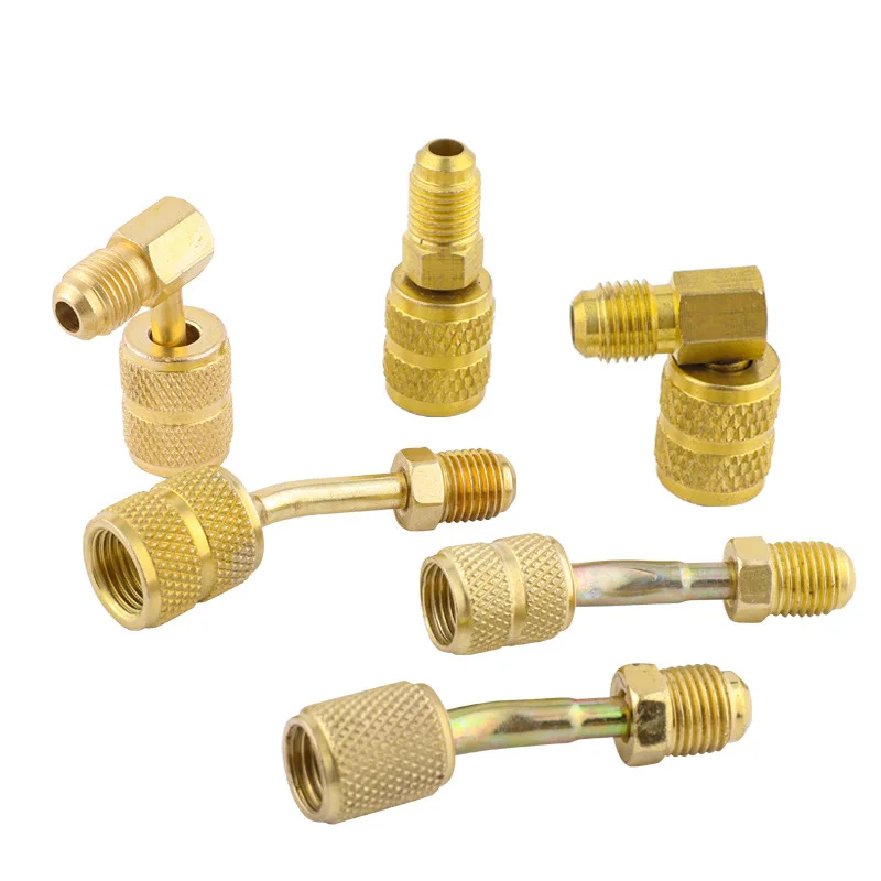 1PC R410A Adapter 5/16 inches SAE Female to 1/4 inches SAE Male Flare for Air Conditioners Iron Material