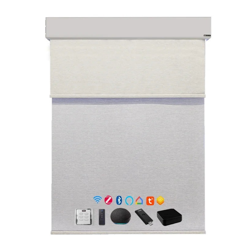 

# Hot Automatic Day And Night Blackout Blinds Rechargeable Motorized Dual Layers Roller Zebra Blinds Shangri-La Blinds For Hotel