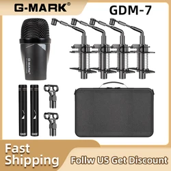 Drum Microphone Kit G-MARK GDM7 Musical Instruments Mic For Bass Snare Drums Band Stage Instrumental Performance Recording Live