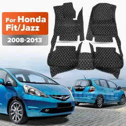 Car Floor Mats For Honda Fit Jazz 2008 2009 2010 2011 2012 2013 Custom Auto Foot Pads Carpet Cover interior accessories
