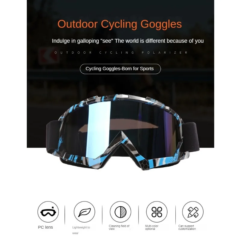 New Outdoor Off-Road Motorcycle Riding Goggles Skiing Sports Windproof Goggles Rock Climbing Eye Guard Lightweight Wear