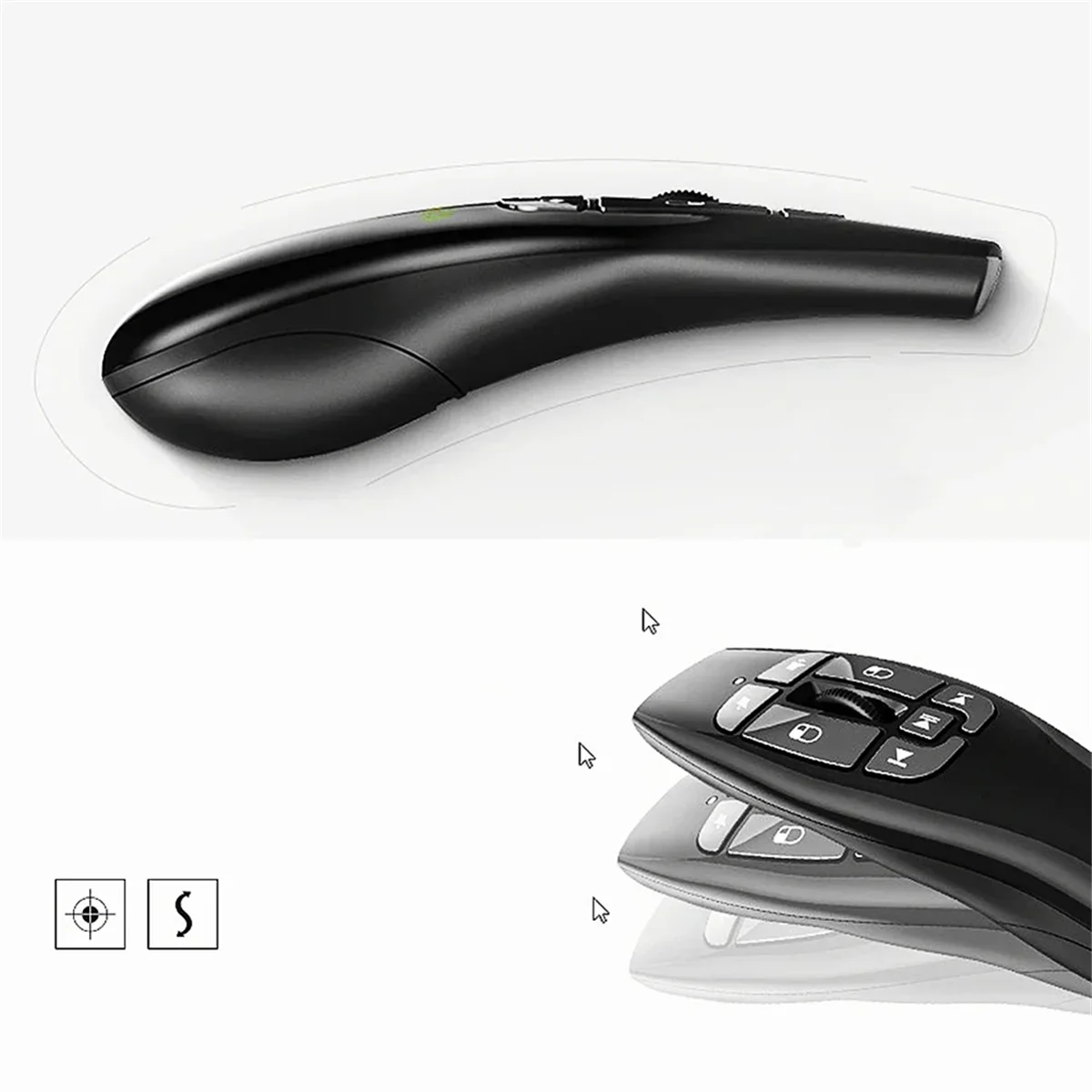 New F9 2.4GHz Mini Wireless Air Flying Mouse Multimedia Somatosensory Ergonomic Palm-Sized Remote Control for Wedding Speech