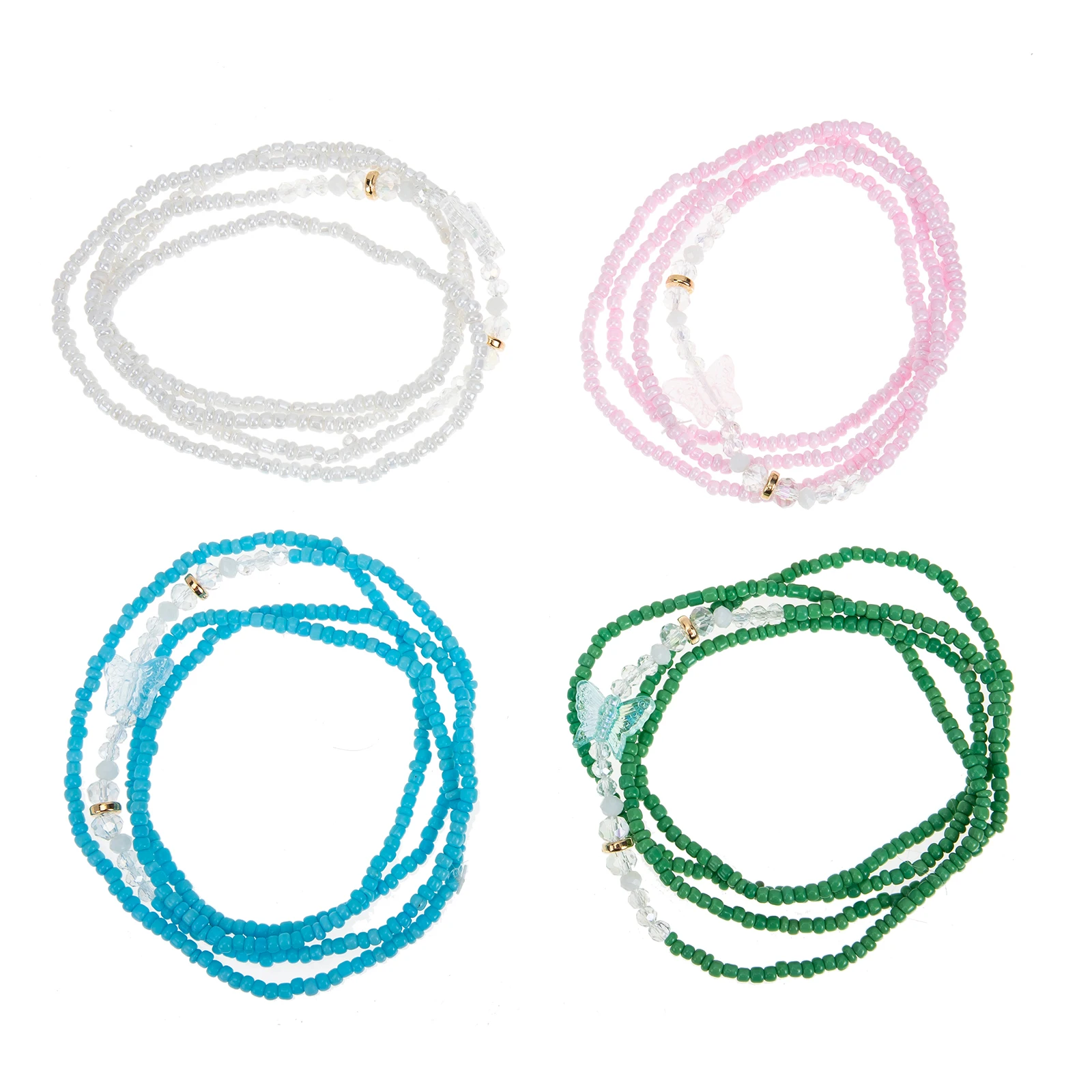 

Butterfly Beaded Waist Chain Colorful African Beads Pendant Necklace Women Decor Belt Beach Lightweight Comfortable