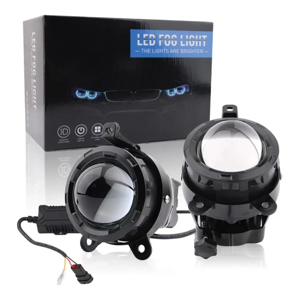 New Style Bi LED Fog Light Lens Projector, 3 inch Hi Lo Beam Spotlight for Lada Avto, White Light 6000K 100W 12V