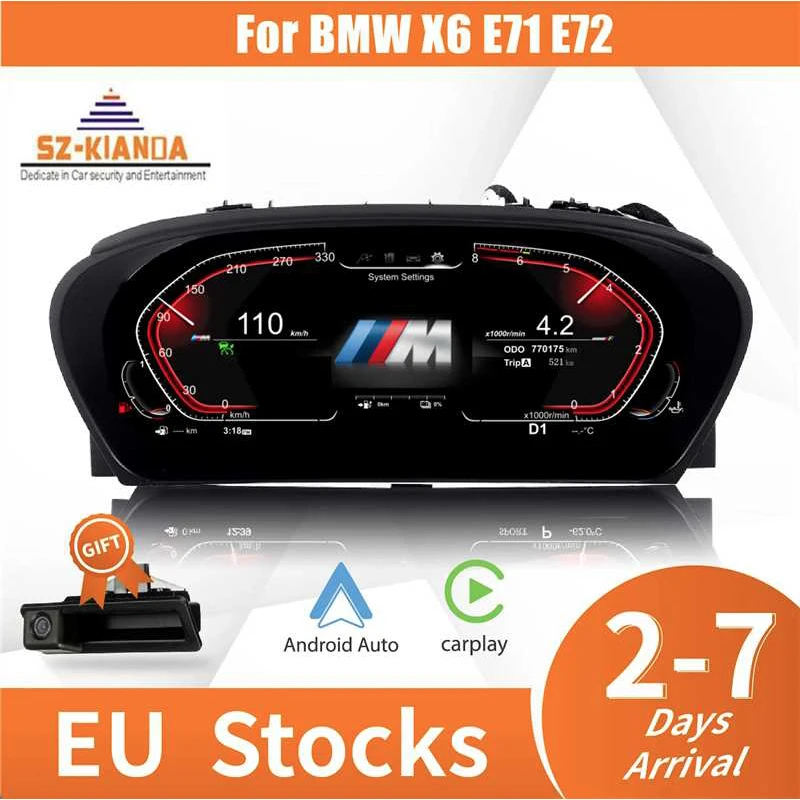 2024 오리지널 디지털 LCD 계기판, 계기판, 대시보드 조종석 속도계, HUD 디스플레이, BMW X6 E71 클러스터