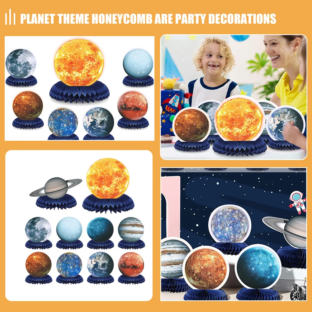 

10Pcs Solar System Honeycomb Decorations Planet Theme Party Centerpiece Tabletop Desktop Wall Hanging Decor for Birthday New