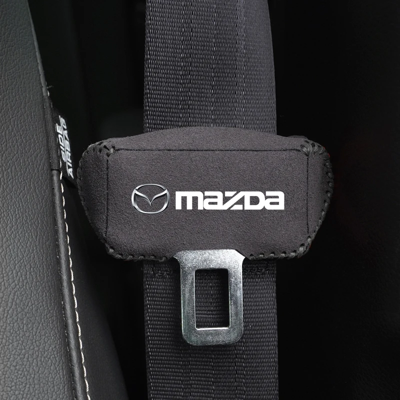 Universal Car Seat Belt Buckle Clip Protector leather Interior Button Case Anti-Scratch Cover Safety Accessories For Mazda 3 6