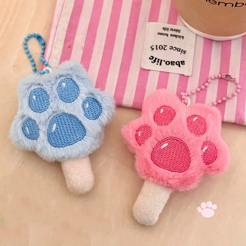 

Брелок с милыми животными, котенком, кошачьей лапой, эскимо, мягкая мультяшная кукла, брелок для ключей, пушистый Ins, подвеска для ключей от машины, украшение