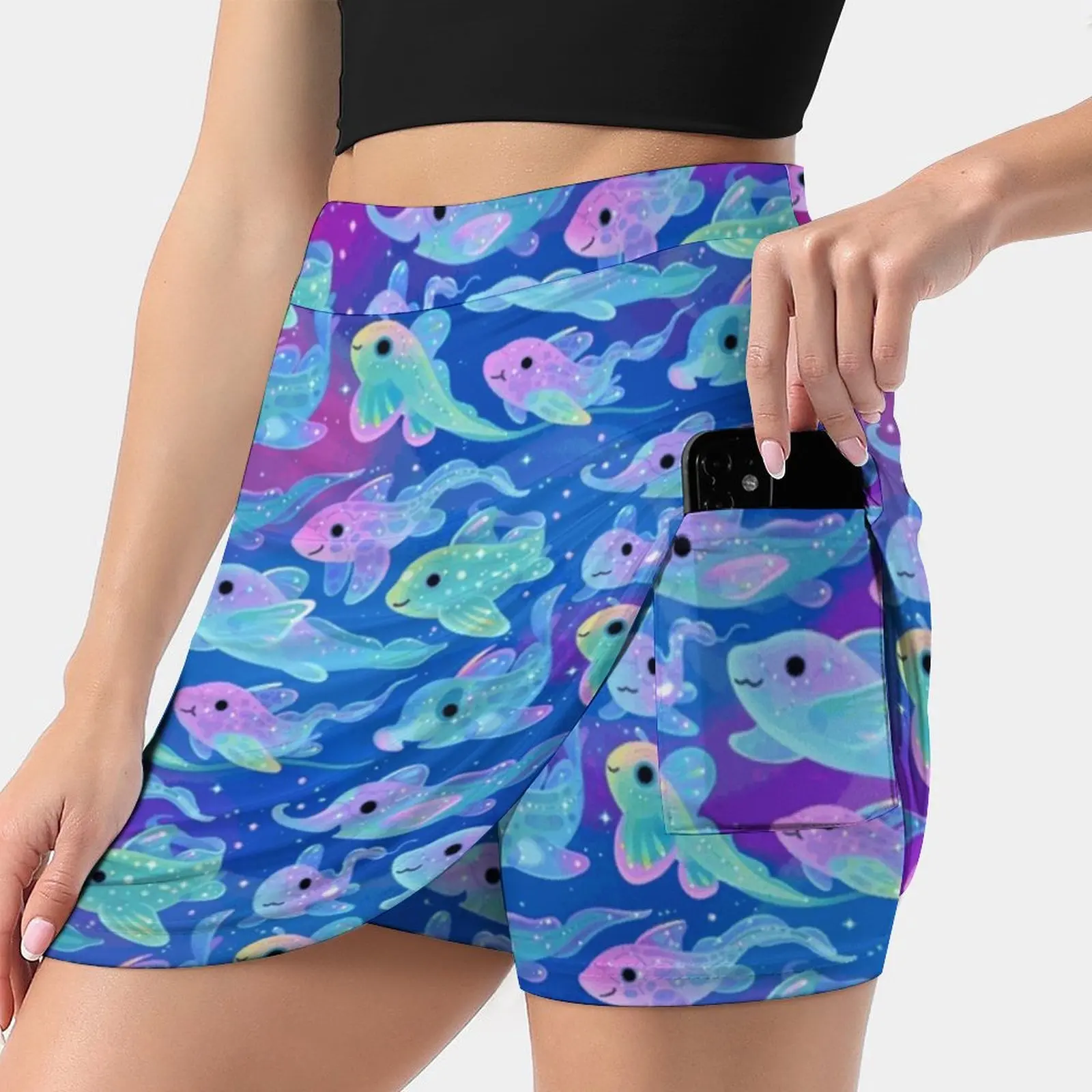 

Chimaera ( Ghost Sharks ) Women Sports Skirt Tennis Golf Dance Fitness Running Yoga Skirts Chimaera Ratfish Fish Deep Sea