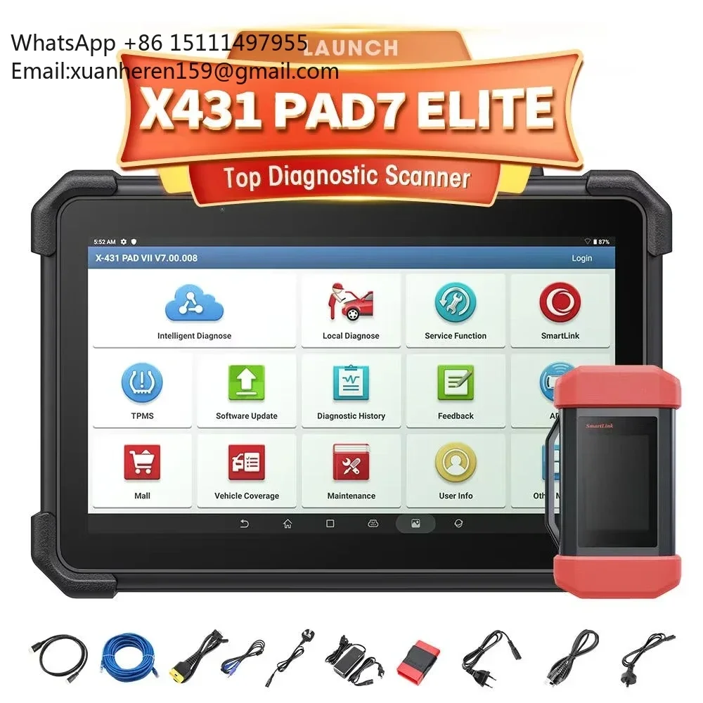 For LAUCH X431 PAD 7 Elite J2534 Auto Scanner Diagnostic Tool ECU Programming for Cars Trucks Compatible Such Camry Q5 Corolla