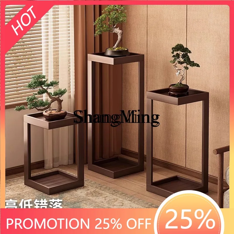 

FG rack living room floor-to-ceiling shelf solid wood Chinese flower pot plant placement indoor display stand flower