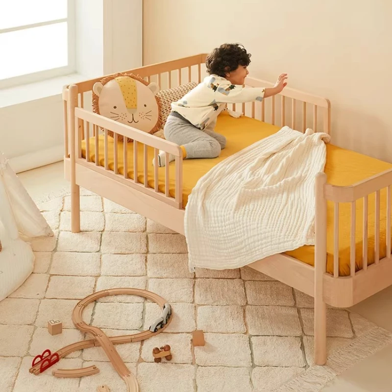 

Small Arc Children's Bed Splicing Bed Beech Wood Children's Full Solid Wood Bed