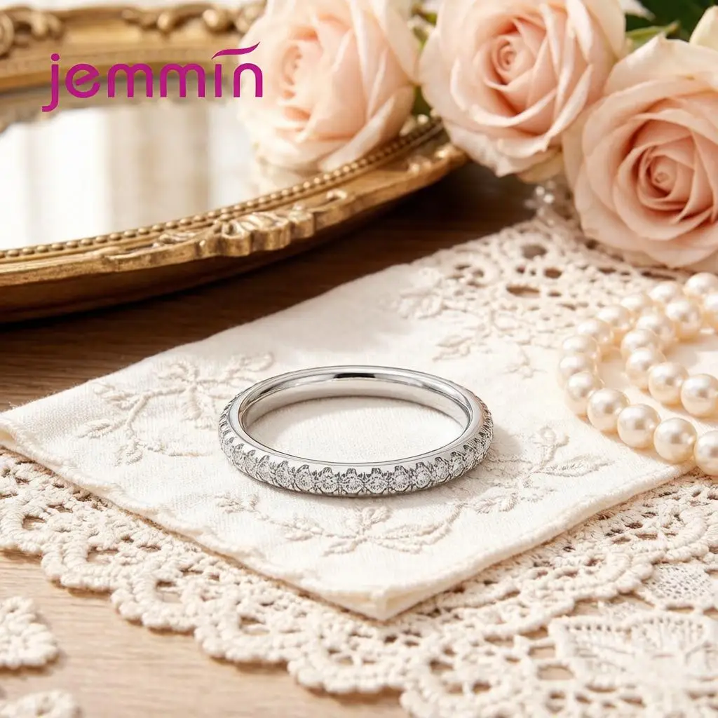 Luxury Brand Jewelry Cubic Zirconia Unique Shaped 925 Sterling Silver Rings For Women Wedding Engagement Size 5 6 7 8 9 10