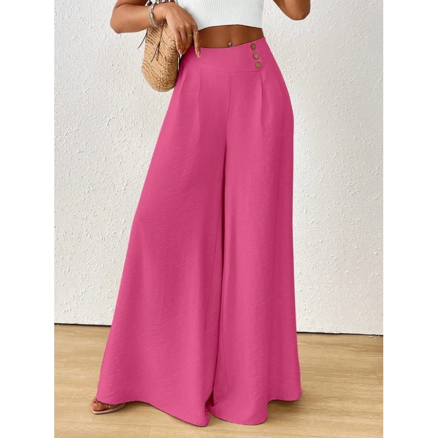 Elegant Wide Leg Pants Long Trousers Fashionable Cross-Border mid Waist Elegant Fashion Women's Clothing Independent Station ...