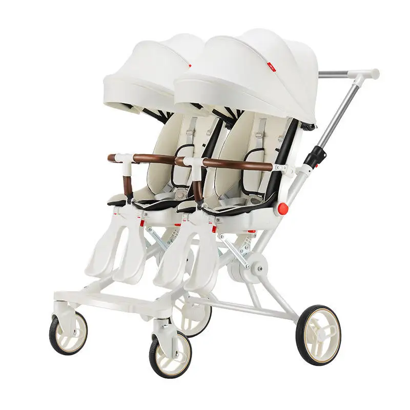 Hot selling twin kinderwagen roller baby wandelen baby draagbare opvouwbare kan zitten en liggen dubbele twin draaibare stoel