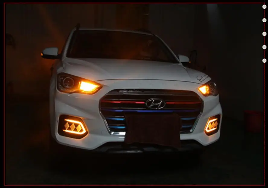 car bumper headlight for Hyundai IX35 daytime light 2018~2019y DRL car accessories LED headlamp for Tucson fog light