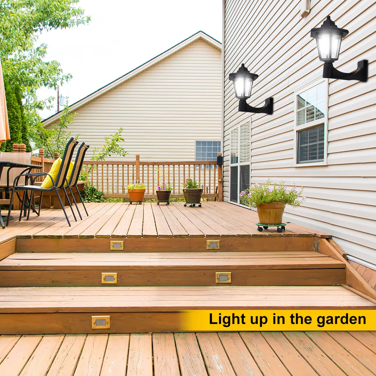 

2Pcs Vintage Solar Powered Hexagonal Wall Lamp Outdoor Yard Garden Wall Light Decorative Lamp Solar Corridor Light