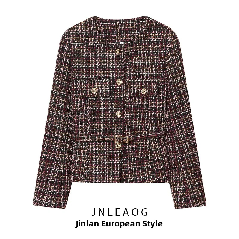 

JNLEAOG модные длинные пальто све женские осенние новые Sle Thiened тканые универсальные дизайнерские европейские Sle полиэфирное волокно