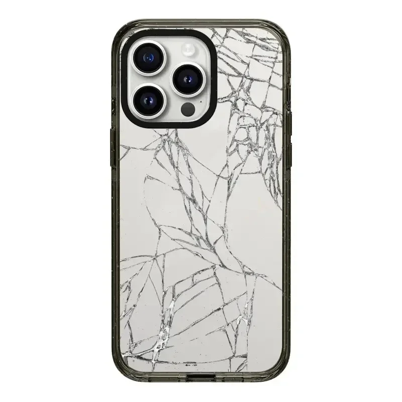 Creative Broken Glass 2.0 Acrylic Black Border Phone Case Cover for IPhone 11 12 13 14 15 16 Pro Max Case