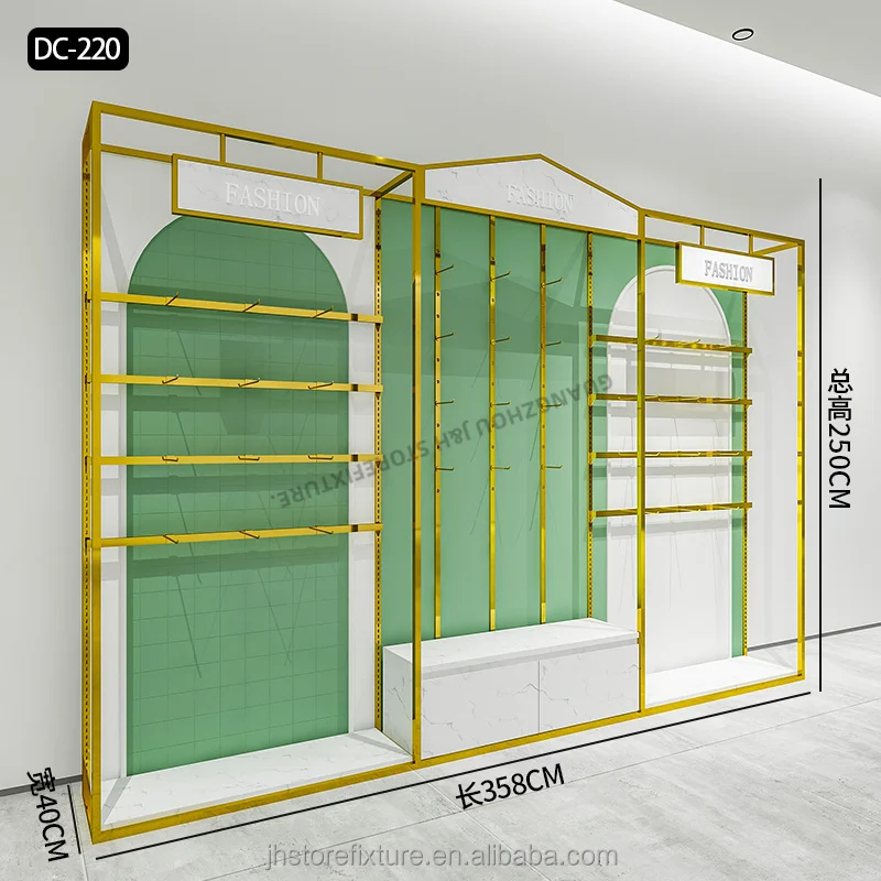 Fabrikpreis Freistehendes Dessous-Display-Regal aus Edelstahl, glänzendes Gold, Dessous-Display-Ständer, Unterwäsche-Display-Rack