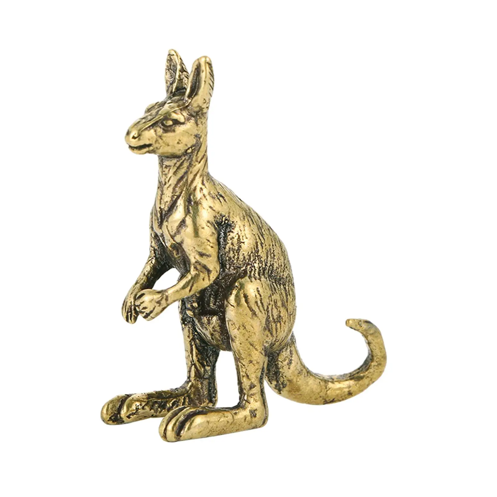 Small Kangaroo Sculpture Bronze Ornament Collectible Figurine for Home Office Table Decor