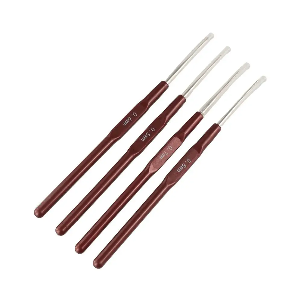 

0.5Mm 0.6Mm 0.7Mm 0.8Mm Hook Needle Plastic Knitting Micro Hook Hair Weaving Metal Crochet Hooks for Making Braiding