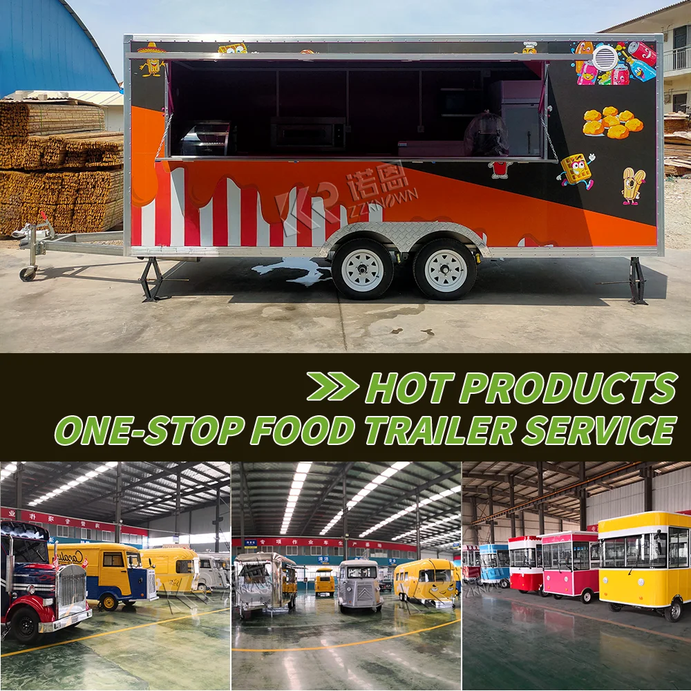 Street  Concession Food Truck Mobile Bar Food Trailer Commercial Coffee Trailer Custom Luxury Coffee Food Truck Fully Equipped