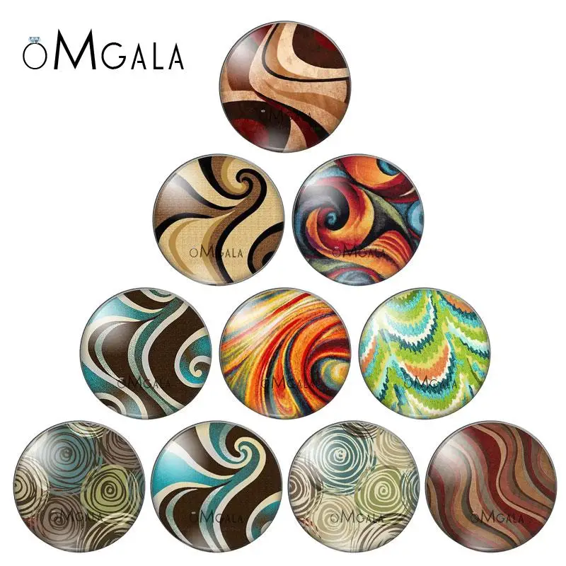 Abstract Colorful Whirling Oil Painting 10mm/12mm/14mm/18mm/20mm/25mm Round photo demo glass cabochon flat back Making findings