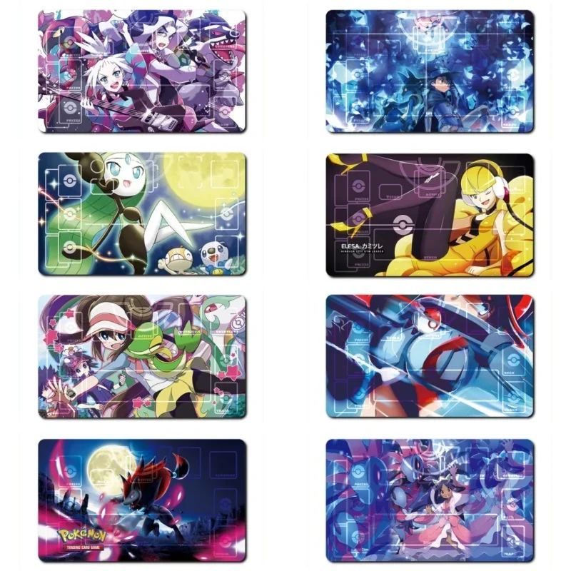 Pokemon Ash Ketchum Rosa Iris Zoroark Classic Series Cards Pad Rubber Collection Card Dueling Mat Gift Greninja Game Characters